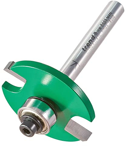 Trend CraftPro Bearing Guided Biscuit Jointer Router Cutter Bit, 1/4 Inch Shank, 4mm Cut Length For Biscuit Sizes 0, 10, 20, Tungsten Carbide Tipped, C152X1/4TC