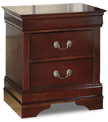 Signature Design by Ashley Alisdair Traditional 2 Drawer Nightstand, 23.75 Tall, Dark Brown