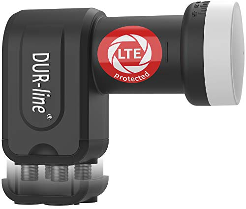 DUR-line +Ultra Quattro LNB - nur für Multischalter schwarz - mit LTE-Filter [ Test SEHR GUT *] digital mit Wetterschutz, Full HD, 4K,Premium-Qualität