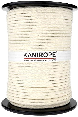 Kanirope® Bomullslina COBRAID 5 mm 500 m färg krämig vit 16 gånger flätad
