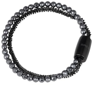 Breil, Collezione Magnetica, Bracciale Donna Small Stardust, con Catena in Acciaio Colorato IP Black e Catena in Ematite Lucida, Pratica Chiusura con Magnete, Colore Hematite, Misura 19 Cm