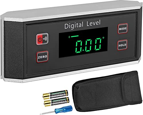 XUNTOP Digitaler Winkelmesser LED Neigungsmesser Wasserdicht IP65 mit V-Nut Magnetfuß, Inklinometer für Automobil-, Holz- und Maschinenindustrie (Batterie enthalten)