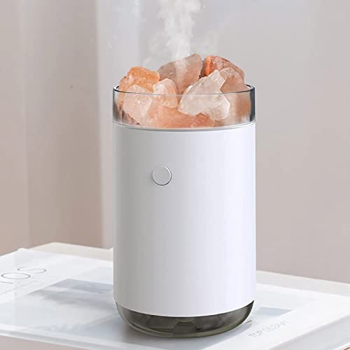 Kavolet Luftbefeuchter, 260 ml, Luftbefeuchter aus Kristallsalz, Diffusor für ätherische Öle mit buntem Licht, leiser Luftbefeuchter, tragbar, USB, für Schlafzimmer Büro