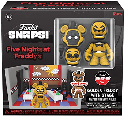 Funko Five Nights At Freddy's (FNAF) Snap: Playset - Stage With Freddy Fazbear - Gold - Collectable Vinyl Figure - Gift Idea - Video Games Fans