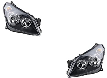 Johns, Scheinwerfer Satz passend für Opel Astra H 03/04- H7/H1 Set links & rechts Schwarz