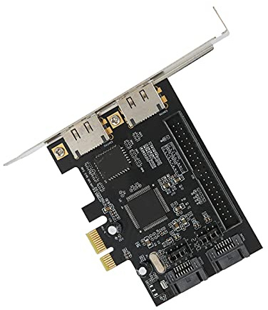 SATA IDE PCI Express Adapterkarte, 2 Port PCIe zu SATA ESATA IDE Controller Adapterkarte, Unterstützt ATA-Festplatten, 3 Gb/s Geschwindigkeit