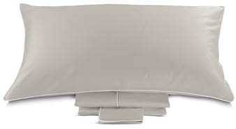 Dondi Home | Completo Lenzuola Resort Matrimoniale, Set di 4 pezzi 100% Raso di Cotone 300 TC, Colore Grigio Vapore - Made in Italy