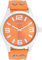 Oozoo Timepieces Damen Uhr in Silber Rauchorange- Armbanduhr Damen mit Lederarmband | Hochwertige Uhr für Frauen - Edle Analog Damenuhr in rund C1072