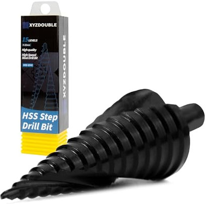 Broca Escalonada 4-32mm HSS Broca Cónic Vástago Hexagonal para Taladrar con Destornillador en Acero Madera Latón Aluminio PVC