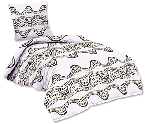 EXKLUSIV HEIMTEXTIL Doppelpack Bettwäsche Baumwolle Marie Marke 135 x200 cm + 80 x80 cm