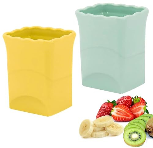 quskay 2-Pack Strawberry Slicer Cup Cutter: Fruit Cup Cutter Slicer Cup Chopper for Strawberries Egg Banana Slicer Quickly Making Fruit Vegetable Salad Strawberry Cutter Mini Slicer Kitchen Gadget