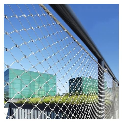 Qulamrdk 304 Malla Cuerda Acero Inoxidable Malla Metálica Tejida Valla Jardín Red Protección Malla Cuerda Flexible Protección contra Caídas Valla Jardín(1x1m/3.28x3.28ft)