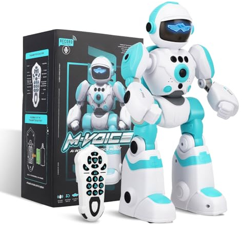 LIFEJXWEN Robot Programable para Niños, Robot Bailarín con Control por Gestos y Efectos de Voz, Juguete Recargable USB con Luces LED Niñas y Niños de 3 4 5 6 7 8 Años
