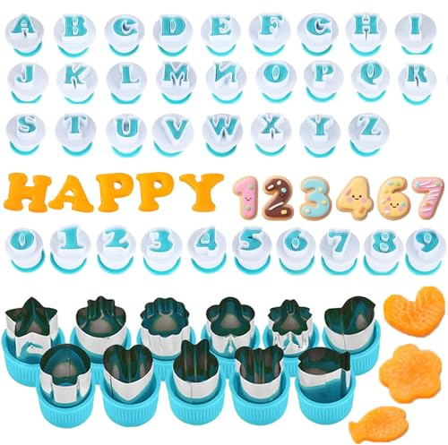 48 Piezas De Cortadores De Letras Y Números Para Fondant, Cortador De Galletas, Para Galletas De Azúcar, Tartas Y Accesorios De Repostería