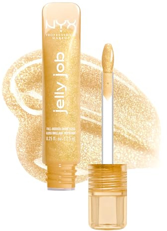 NYX Professional Makeup Peptide Infused Jelly Gloss, Pflegender Gloss für optisch vollere Lippen, Jelly Job, Farbe: 03 Glow Job