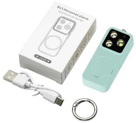 Llavero De Alarma,150db de Seguridad Recargable,Fuerte para Protección Segura y Alarma Personal | para La Seguridad En La Universidad, Viajes Diarios, Mujeres, Niñas, Niños Y