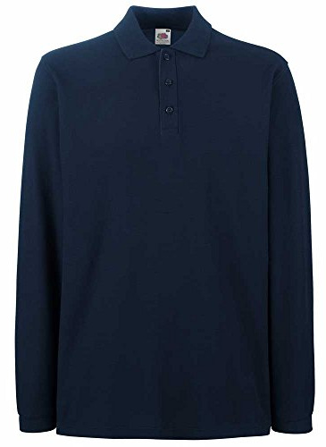 Fruit of the Loom Mens Premium Colours Long Sleeve Cotton Polo Shirt