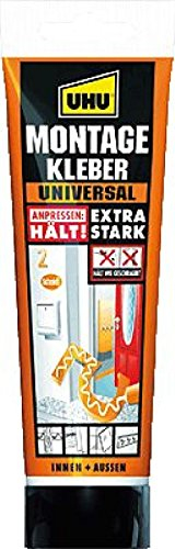 UHU Montagekleber universell 200 g/47800, Inh. 200g, Wasserfest, Universal, Paste, Klebstoff, Klar