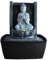 Zen'Light - Zimmerbrunnen Nirvana - Wasserfall mit Buddha & Weißer LED-Beleuchtung - Moderne Zen Deko, Ideal für Meditation & Entspannung - Feng Shui - H 26cm, Grau