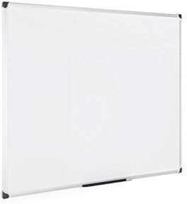 Bi-Office MA0507178 Magnetisches Whiteboard Maya W, Trocken Abwischbar, Mit Alurahmen Und Stifteablage, Magnettafel, Memoboard, Lackierte Stahloberfläche 120 x 90 cm, grau, Grau,Schwarz
