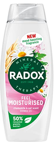 Radox Mineral Therapy Feel Moisturised shower gel with a chamomile & oat fragrance body wash for a soothing shower experience 450 ml