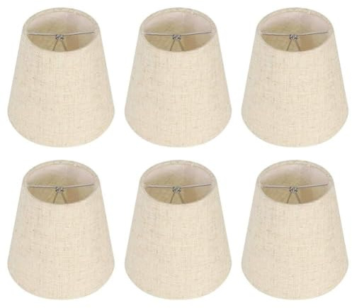 Pantallas De Lámpara Pequeñas 6 Piezas, Pantalla De Tela De Lino Pantalla De Lámpara De Tela Cubiertas De Lámpara De Pared Reemplazo Para Lámpara De Mesa Pantalla De Fácil Instalación Para Bombilla E1