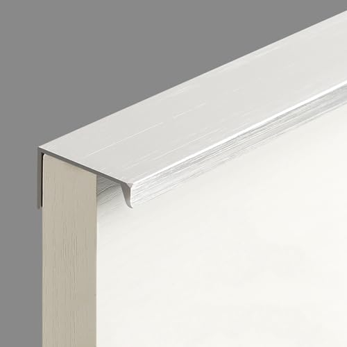Silber Möbelgriffe Profilgriff Verdeckte Schrankgriffe Türgriffe Küchengriffe,Aluminium Schubladengriff Versteckter Griffe Unsichtbare Geschwungener für Kleiderschrank,1 Stück (Länge:250mm)