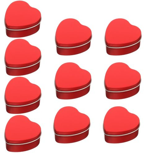 HOLIDYOYO 10pcs Heart Shaped Decorative Box for Valentine Day Sturdy Candy Container for Lightweight Portable Chocolate Wrapping Box for Jewelry Cookies Party Favors