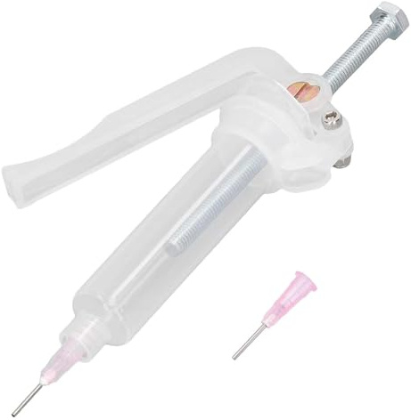 Gasea Solder Paste Glue Extruder Welding Oil Syringe with 2Pcs Needle Solder Paste Gun Propulsion Tool for Filling Liquid or Paste