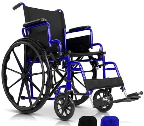 Vive Mobility Foldable Wheelchair for Adults - Portable Wheel Chair for Seniors - Folding Chair w/Wheels for Travel, All Terrain - Elderly & Disabled & Supports up to 300 lbs - Compact & Collapsible