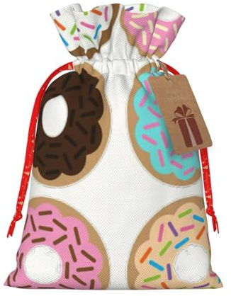 BBEXJIGY Bolsa de regalo de Navidad de poliéster con cordón, diseño de tarta de flores