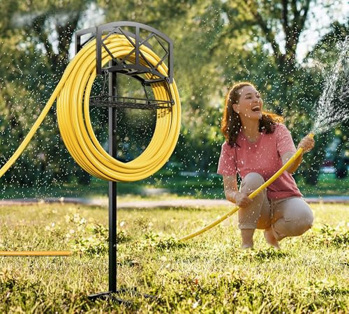 Fire Beauty Garden Hose Holder,Water Hose Holder Rack Organizer for Outdoor,Detachable Water Hose Holder Stake,Hose Reel Stand,Hose Hanger Rack for Lawn