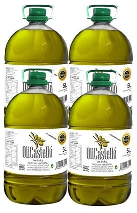 Aceite de Oliva Virgen Extra Arbequina (Caja de 4 Unidades x 5 Litros) - OliCastello - Afrutado Maduro/Envío Gratis (ESPAÑA)