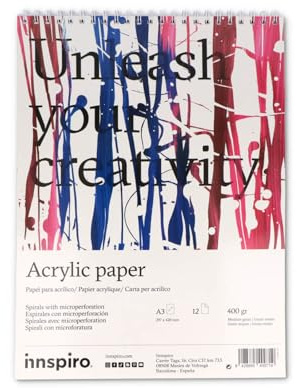 Bloc de papier acrylique A3 12 pages 400 g.