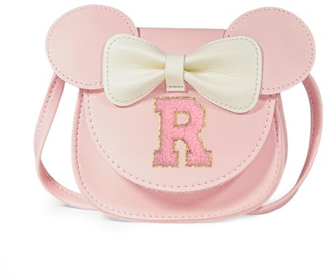 Bliceon Borsa a mano per ragazze, borsa personalizzata per bambini, portafoglio rosa con orecchie di topolino - regalo per bambini, regalo di compleanno per ragazze dai 3 agli 8 anni, 14 x 14 x 4.5 cm