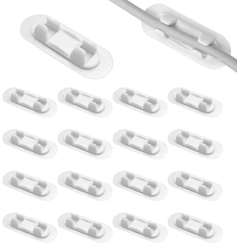 ONEBO Sujetacables Autoadhesivos, Organizador de Cables para Pared – para Cables de 5,3 a 9,2 mm, Hogar, Oficina, Coche y Más (Paquete de 45)