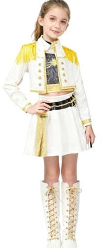 dellyy Costume Cosplay ，Costume da Demon Koreanpop bambini，po-p Costume da Demone，Bambini Anime Ragazza Cosplay (White suit, 130)