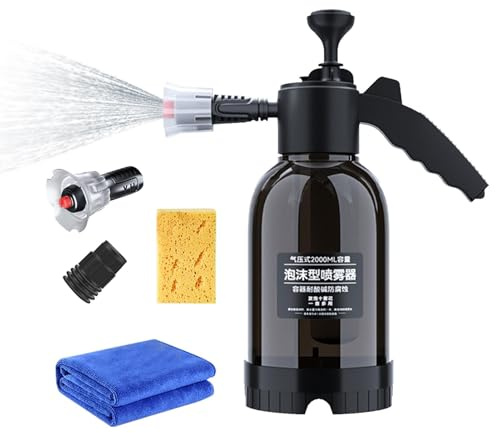 Spruzzatore a schiuma per auto | Strumento di pulizia a pompa manuale da 2 litri – Vaporizzatore per sapone per lavaggio auto, per pulizia del prato, spazi esterni, terrazza