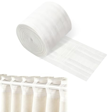 Quixenta Curtain Header Tape, 3 Inch Pleat Tape for DIY Sewing Curtains | 10m nylon mesh curtain tape with detachable design for pencil pleats, blackout lining and rod pocket curtain projects