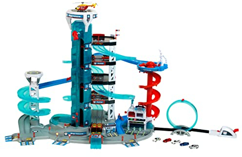 Theo Klein 2820 Bosch Car Service - Mega Universe, Parkhaus mit Licht und Sound, Aufzug, Looping und Spurwechselabfahrt, Inkl. Fahrzeuge, Für Kinder ab 3 Jahren