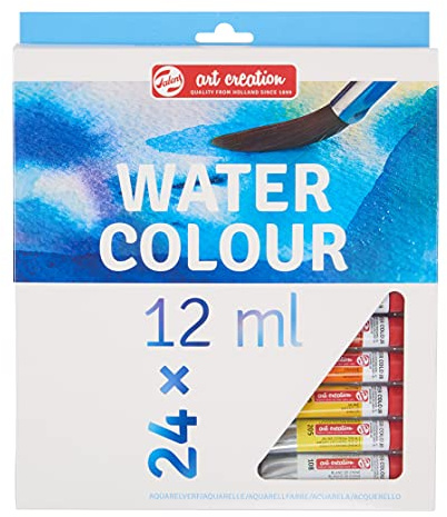Talens Art Creation Set d'initiation à l'aquarelle avec 24 couleurs (tubes de 12 ml) | Peinture pour adulte