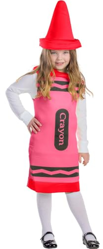 Dress Up America Disfraz De Crayón Para Niños - Túnica De Crayón Rojo Para Niñas Y Niños - Hermoso Juego De Disfraces Para Juegos De Rol