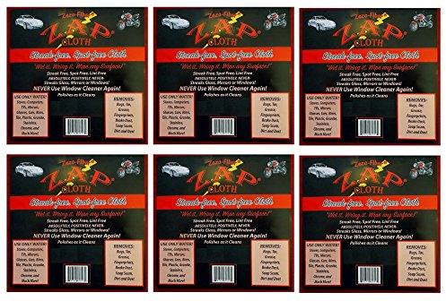 Zap Cloth Zezo-Fiber, Streak Free and Spot Free, 6 Cloths