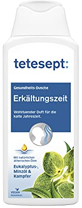 tetesept Erkältung Duschgel, Bringt spürbare Erleichterung der Erkältungssymptome, Befreit die Atemwege mit Eukalyptusöl & Kampfer, Intensiver Duft durch natürliche Wirkstoffe, 5x250ml