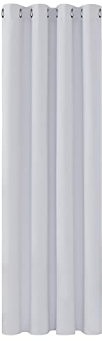 Deconovo Rideaux Occultants Isolant Thermique Anti Froid, 140x240 CM (Largeur x Hauteur), Rideaux pour Salon et Chambre, Design Moderne à Oeillets, Gris Perle, 1Pièces