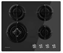 Taurus CG4HN/B - Placa de gas, 7800W, 4 zonas cocción, mandos mecánicos, llama ajustable, quemador triple rápido 3,3kW, válvulas seguridad, apta para gas natural, incluye inyectores gas butano, negro