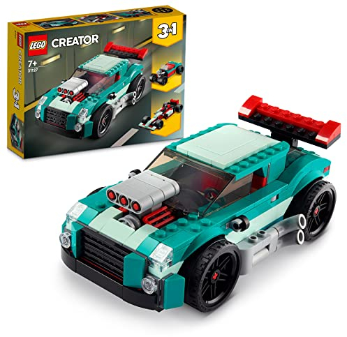 LEGO Creator 3in1 Street Racer 31127 Building Kit Featuring a Muscle Car, Hot Rod Car Toy and Race Car; Car Models for Kids Aged 7+ Who Love Creative Fun and Fast-Paced Action (258 Pieces)