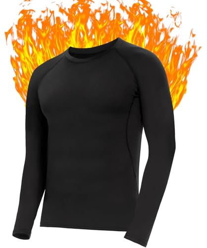 Kiiwah Haut Thermique Homme Maillot de Corps à Manches Tee Shirt Manche Longue sous-Respirante sous Vetement Thermique Chauds