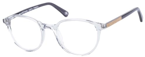 Botaniq Rund Azetat Brillen in Grau für Herren, Brille mit Sehstärke, optional mit Sonnenbrillen tönung oder Blaulichtfilter (Modell BIO-1021-108)