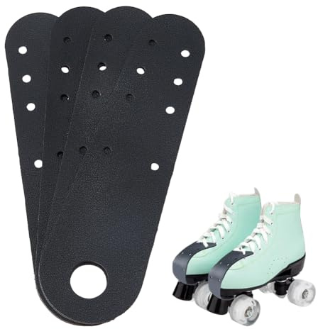 SUPERFINDINGS 4 PCS Protège Orteils en Cuir pour Patin à roulettes Noir Capuchons Plats de Protection en Avant du Patin à roulettes en Cuir PU pour Protéger Les Patins à roulettes Quad